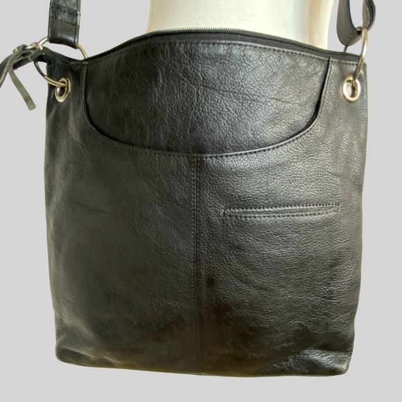 Great American Leather Works Black Crossbody Casual Bag - Picture 1 of 16